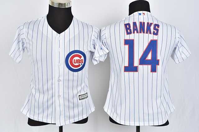 Women Chicago Cubs #14 Ernie Banks White Pinstripe New Cool Base Stitched Jersey,We sell and wholesale Women Chicago Cubs #14 Ernie Banks White Pinstripe New Cool Base Stitched Jersey on line form chian!